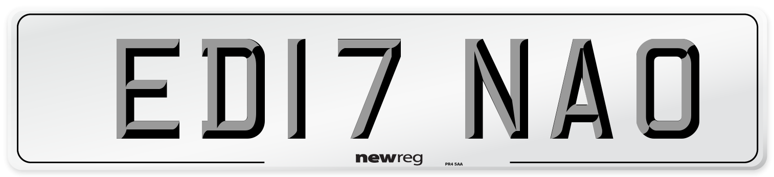 ED17 NAO Number Plate from New Reg